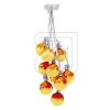 Glaskugelgeh�nge 10-flammig orange/gold